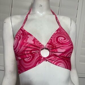 New med iHeartRaves pink Crop Top raver festival bikini outfit trippy